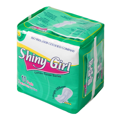 Ladylike ผ้าฝ้ายอินทรีย์ผู้หญิง Pads Antibacterial Cotton Menstrual Pad Winged