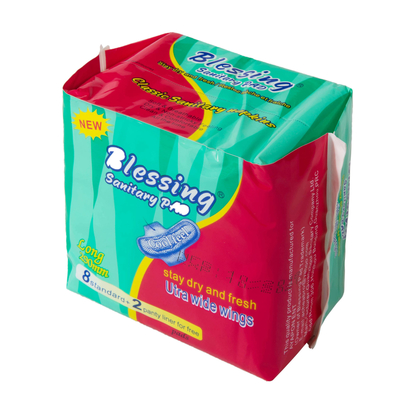 แผ่นอนามัยผ้าฝ้ายมีปีก Maxi 290mm Women's Hygiene Pads