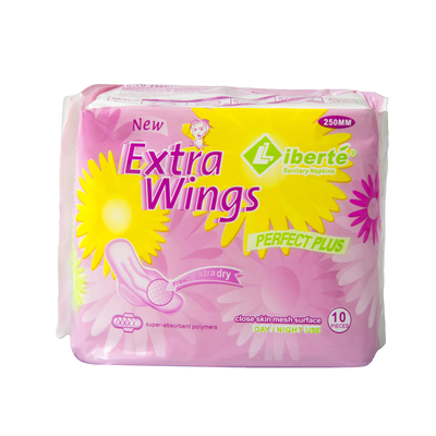 Extra Wings แผ่นอนามัยออร์แกนิก 250 มม. ความแห้งกร้านผู้หญิงสวมผ้าอนามัย