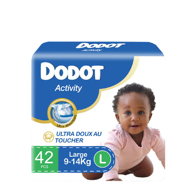 เมจิกเทปผ้าอ้อมข้ามคืนแบบแห้งพร้อมตัวบ่งชี้ความเปียกชื้น Clothlike Back Sheet OEM