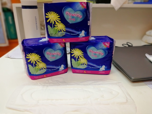 ผ้าอนามัยแบบใช้แล้วทิ้ง Wingless Silk 410mm พร้อมผ้าฝ้ายนุ่มFDA