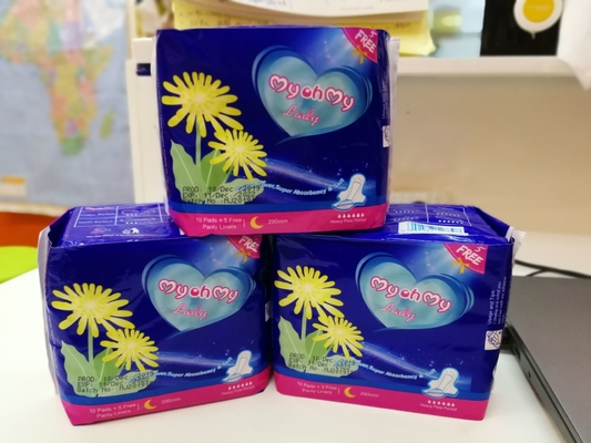 ผ้าอนามัยแบบใช้แล้วทิ้ง Wingless Silk 410mm พร้อมผ้าฝ้ายนุ่มFDA