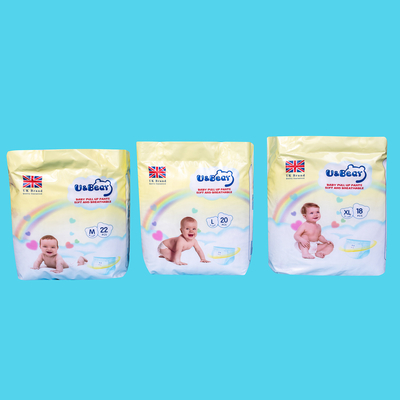 ผ้าอ้อมเด็กแบบดึงขึ้น ADL สีขาว Super Absorbency Organic Pull Up Diapers พิมพ์