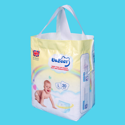 ผ้าอ้อมเด็กแบบดึงขึ้น ADL สีขาว Super Absorbency Organic Pull Up Diapers พิมพ์