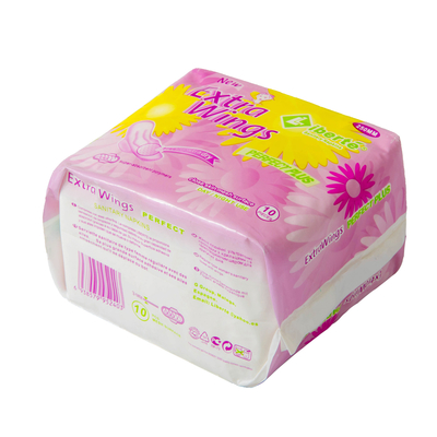 Extra Wings Ladies ผ้าอนามัย 250 มม. พื้นผิวตาข่ายกระดาษเยื่อไม้